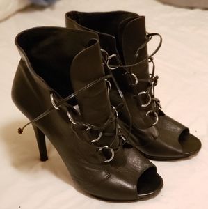 Size 11 laced peeptoe booties